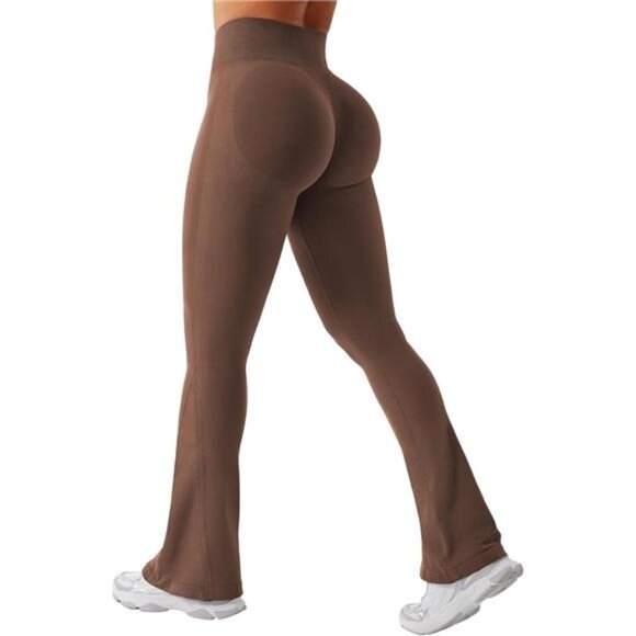 Flare Leggings Womens Workout Butt Lifting Legging 30" inseam Deep Brown - Picture 1 of 7